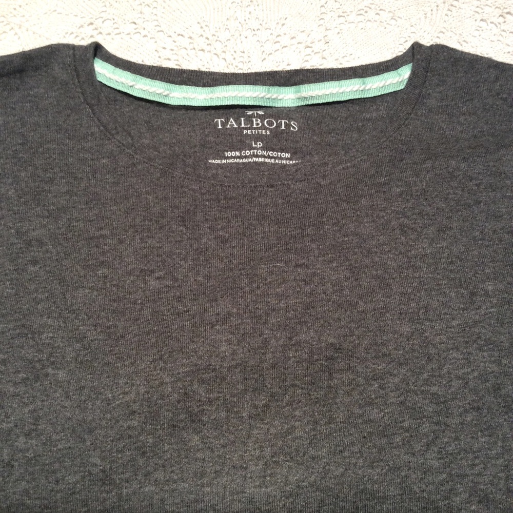Talbots 100% cotton top ⭐️ gray ⭐️ LP